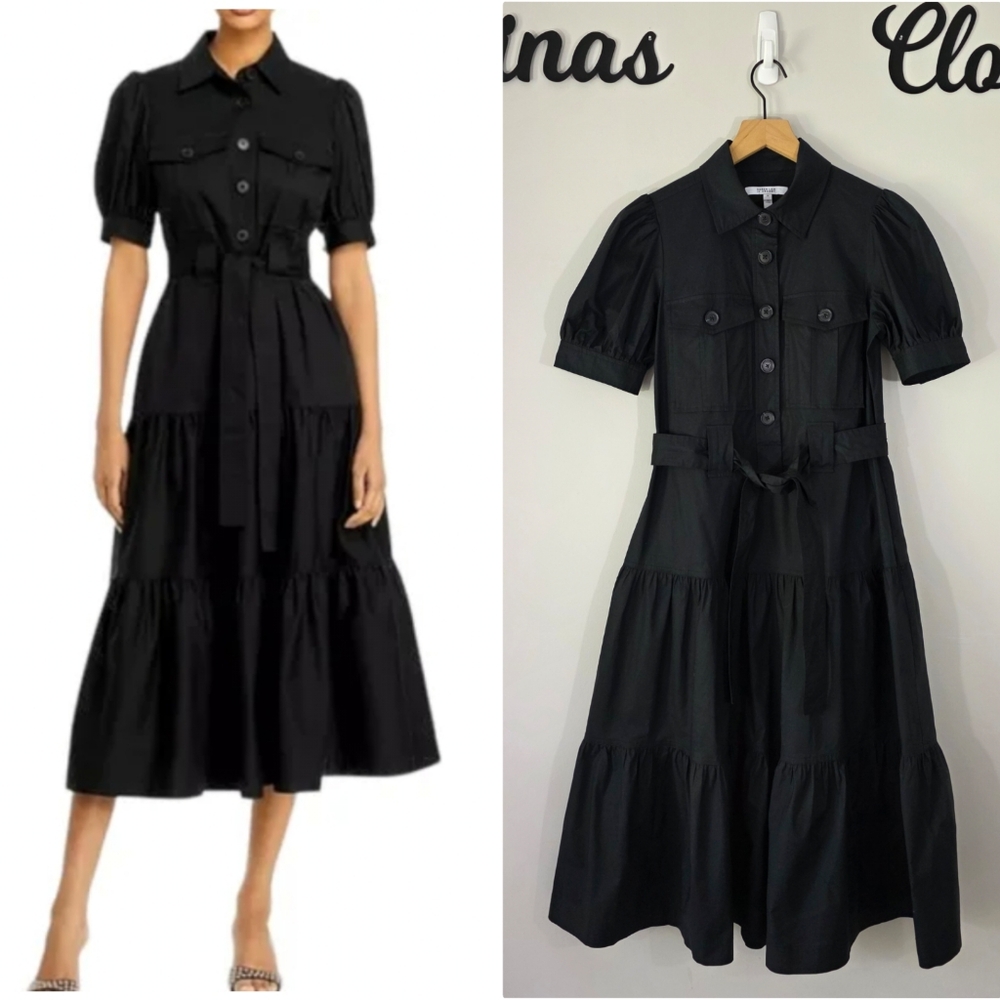 Derek Lam 10 Crosby Buffy Poplin Utility Fit & Flare Midi-Dress Size 0